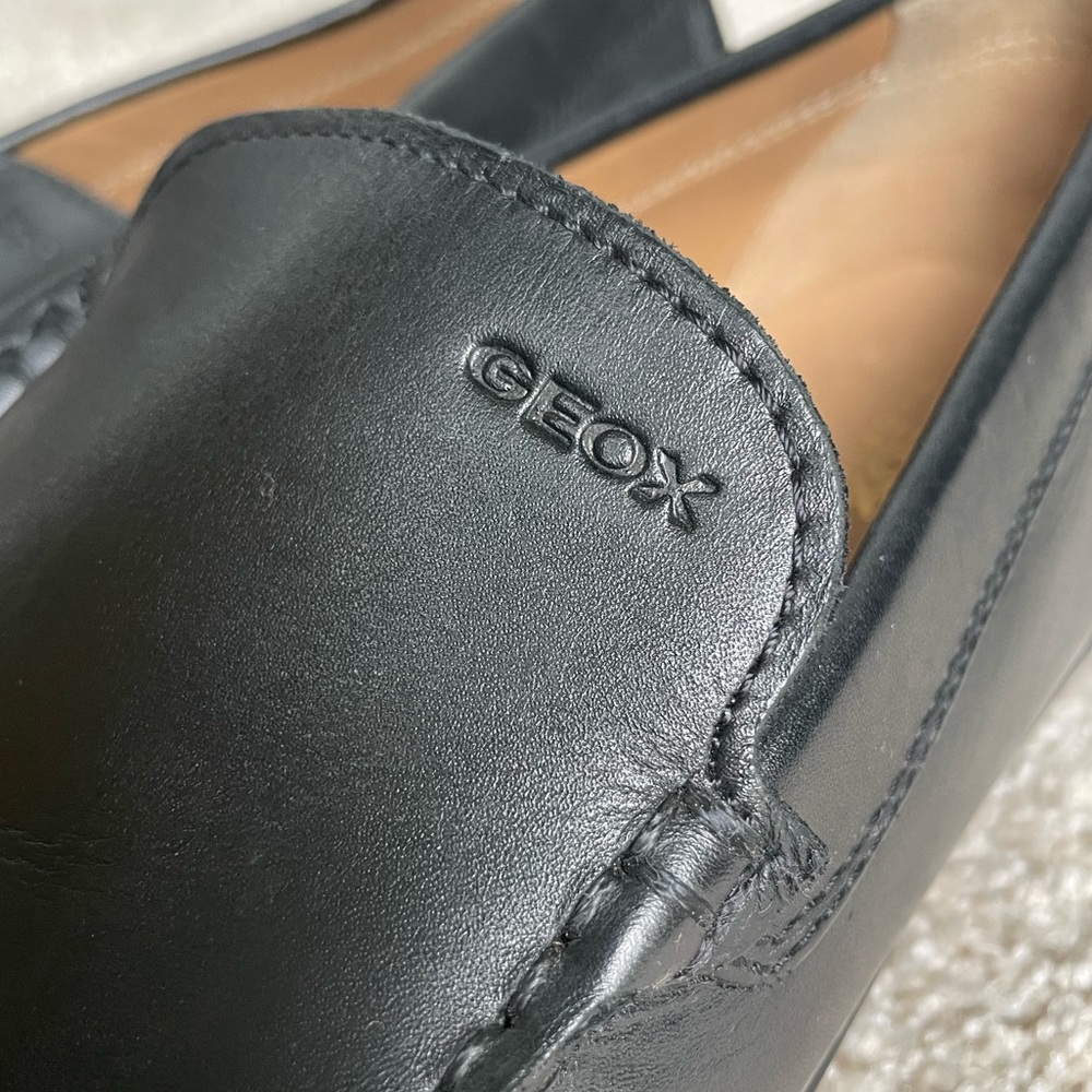 GEOX drivers genuine leather “New Fast Boy” slip-on dress shoes EUC